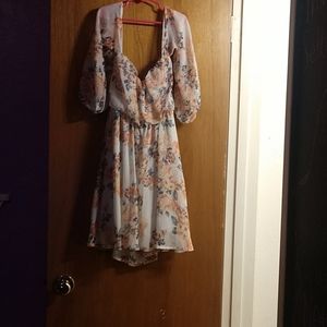 Flowery off the shoulder dress